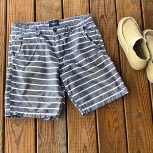 American Eagle Gray and White Striped Shorts- 31